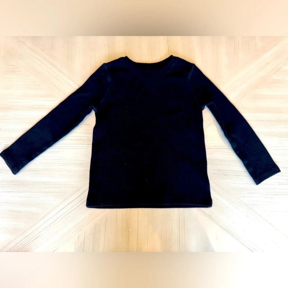 Old Navy Black Waffle Knit Thermal Long Sleeve Shirt - Size 4T Toddler